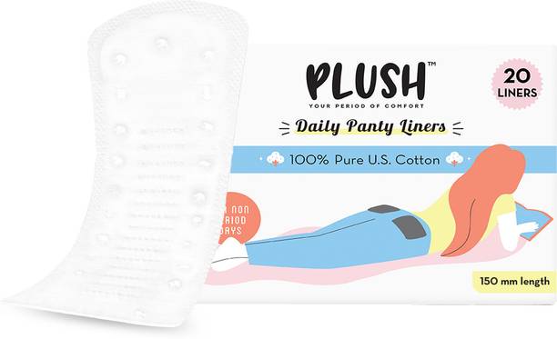 PLUSH Daily Cotton Pantyliner -150mm | 1mm Thin & Rash Free Pantyliner (Pack of 20) Pantyliner