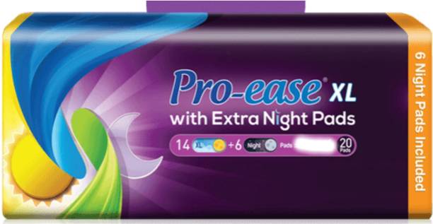 Pro-ease XL with extra night and day 14+6 PADS PACK OF 1 Sanitary Pad