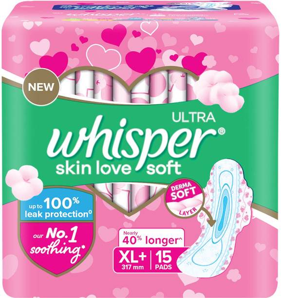 Whisper ULTRA SKIN LOVE SOFT XL+ , COTTONY SOFT Sanitary Pad