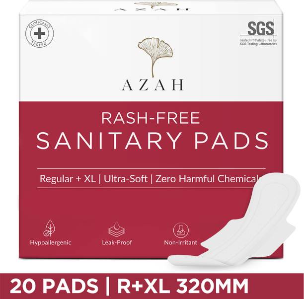 AZAH Rash-Free Napkins Regular+XL for Medium & Heavy Flow | Leak Proof & Cottony Soft Sanitary Pad