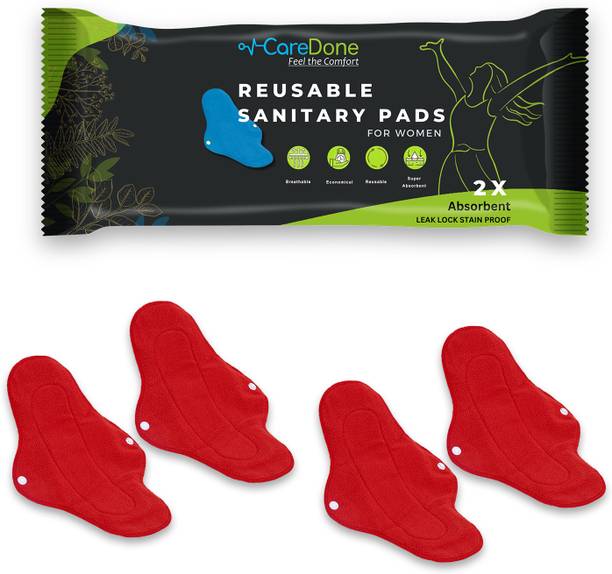 CareDone Pack of 4. reusable ,washable sanitary cloth pad napkins. Sanitary Pad