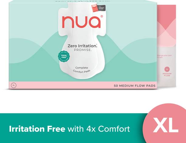 Nua Complete Comfort 50 XL With Disposal Covers| Zero Irritation Promise Sanitary Pad