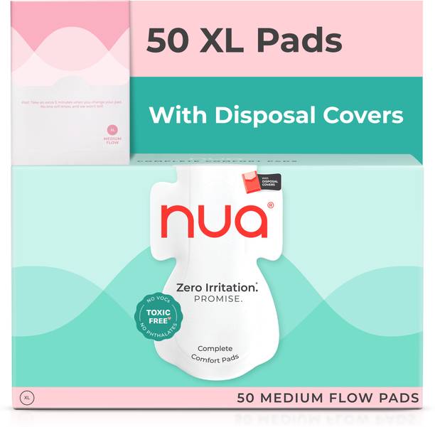 Nua Complete Comfort 50 XL With Disposal Covers| Zero Irritation Promise Sanitary Pad