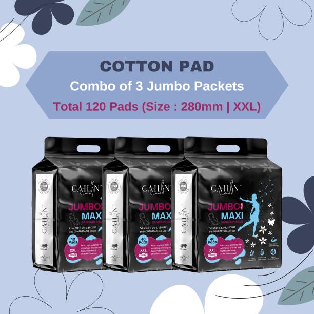 Cailin Care Extra Long Cotton Sanitary Napkins (Size - XXL | 280mm) Sanitary Pad