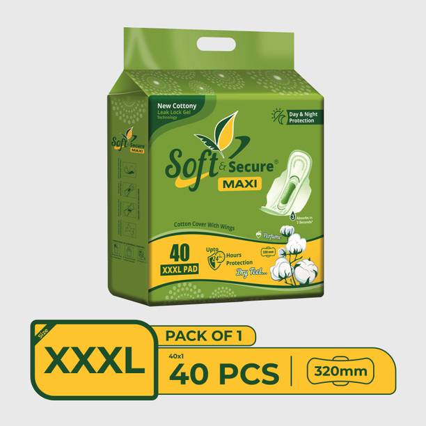soft & secure Cotton Pad XXXL Pack Of (40 PadS) Sanitary Pad