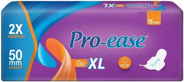 Pro-ease Go XL 2X Absorption - 15 Pads` Sanitary Pad