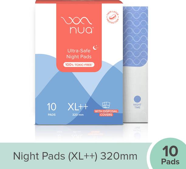Nua Ultra Safe Overnight Pads with Twin Layer Protection & Disposal Covers | 320 MM