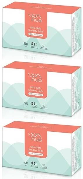Nua Ultra Thin Pads 25 Heavy Flow-XL+ & 25 Medium-XL,50 Pcs x Pack of 3 Sanitary Pad
