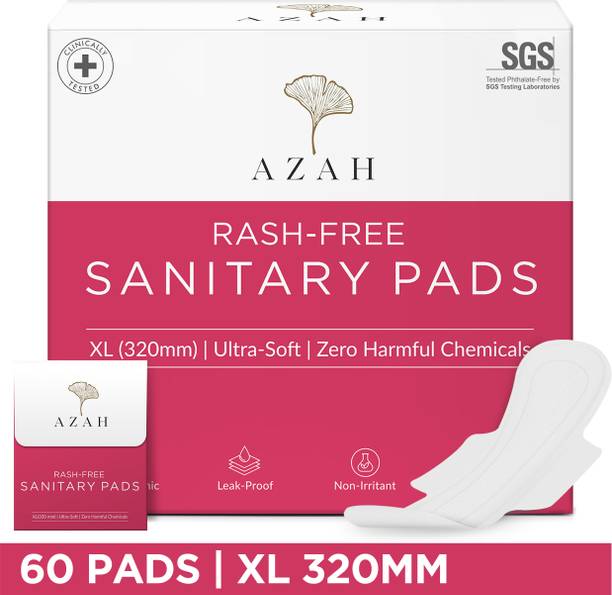 AZAH Rash-Free Napkins XL for Heavy Flow | Leak Proof & Cottony Soft|Disposal Bags Sanitary Pad