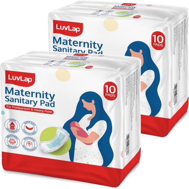LuvLap Extra Absorbent Maternity Pads, 10's x 2 Pack (20 Pads), 0-2 Weeks Post-Birth Sanitary Pad
