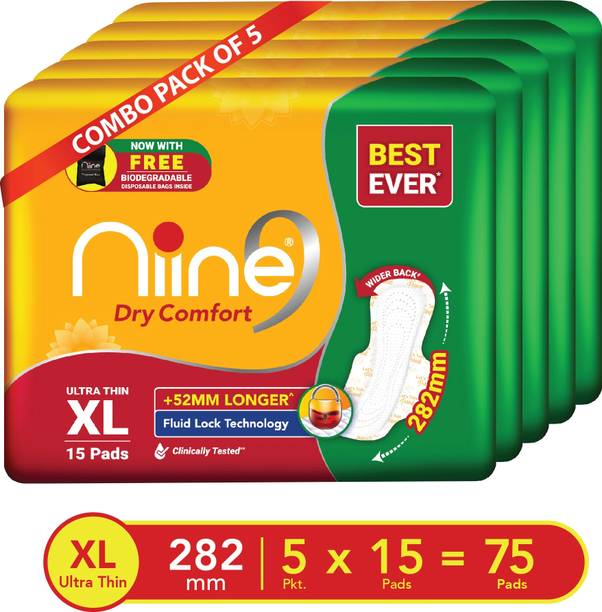 niine Dry Comfort XL Ultra Thin Sanitary Pads for women, Super Saver Sanitary Pad Sanitary Pad