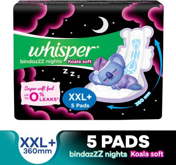व्हिस्पर BINDAZZZ NIGHTS KOALA SOFT XXL+, UPTO 0% LEAKS