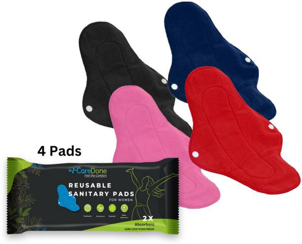 CareDone Cloth Period Pads Washable Napkin for Heavy Flow with Wings Sanitary Pad