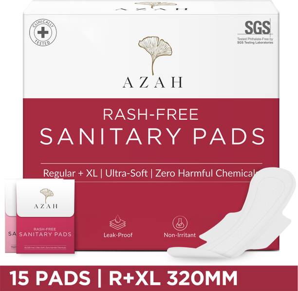 AZAH Rash-Free Napkins R+XL for Heavy Flow | Leak Proof & Cottony Soft|Disposal Bags Sanitary Pad