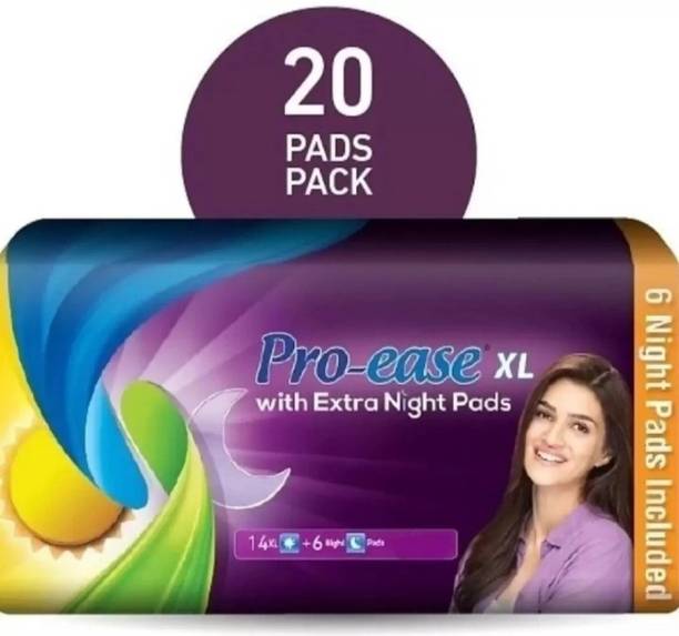 Pro-ease Day & Night Combo XL 20 pad ( 14+6 pieces, Pack of 20) Sanitary Pad