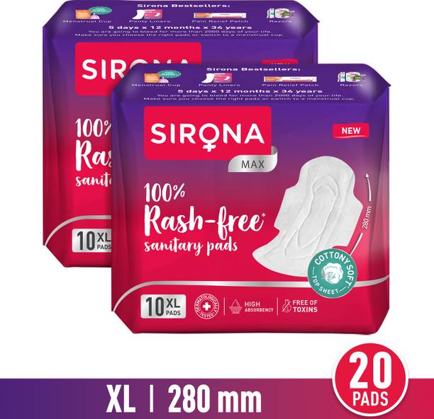 SIRONA Cottony Ultra Soft Rash Free XL Sanitary Pad
