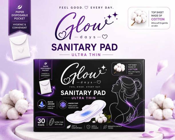 GLOW DAYS Everyday Ultra Thin Sanitary Pads with Wings Sanitary Pad