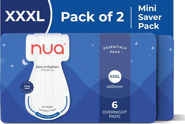 Nua All Night Comfort Sanitary Pads XXXL Pack of 2 Sanitary Pad