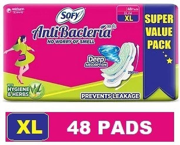SOFY Antibacteria Extra Large Pads with Wings - XL 48 Sanitary Pad