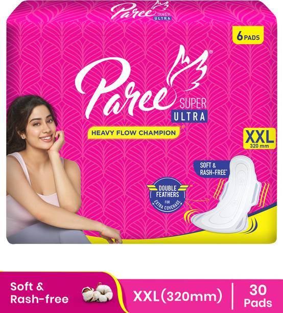 परी Super Ultra Soft Feel Double Feathers XXL Tri-Fold Pads, With Disposable Covers