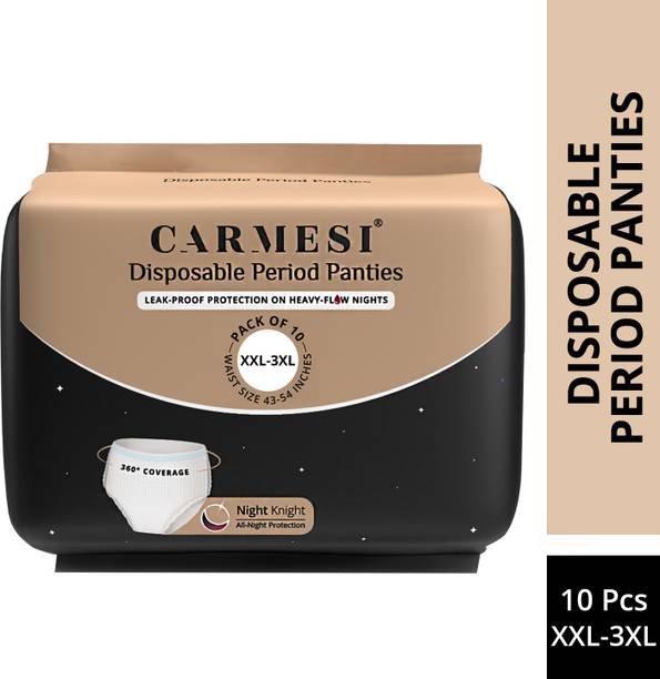 कार्मेसी Disposable Period Panties (XXL-3XL) |Leak-Proof Protection For Heavy-Flow Nights