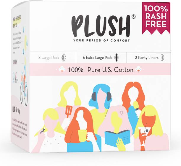 प्लश 100% Pure U.S. Cotton Rash Free (8L + 6XL+ 2 Liners)