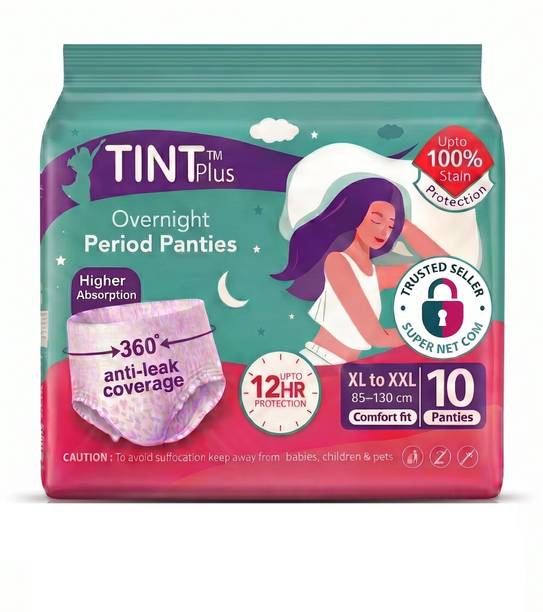 TINT PLUS Period Panties | Comfort Flow | Night Protection 360°, SIZE-XL-XXL , 10-PCS Pantyliner