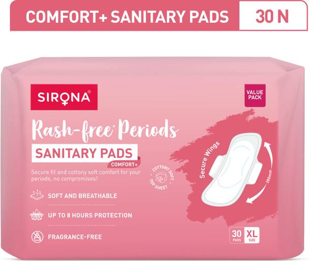 SIRONA Rash-Free Cottony Soft | For Heavy Flow & Leak Protection | Super Saver Pack-XL Sanitary Pad
