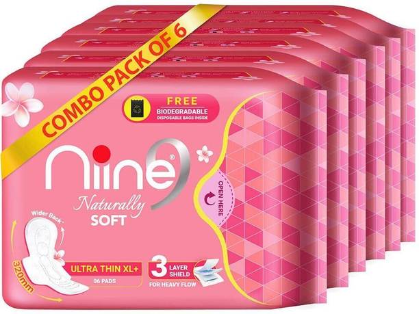nine naturally soft pads pack of 6 Sanitary Pad