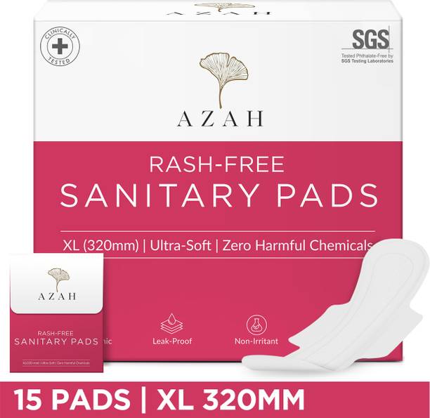AZAH Rash-Free Napkins XL for Heavy Flow | Leak Proof & Cottony Soft|Disposal Bags Sanitary Pad