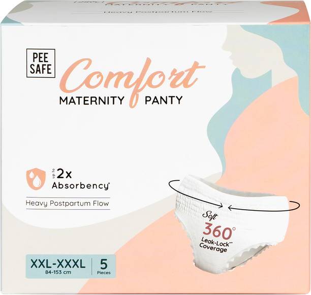 Pee Safe Comfort Maternity Panty XXL-XXXL 5 Pcs | 360° Degree Leak Lock Coverage Sanitary Pad