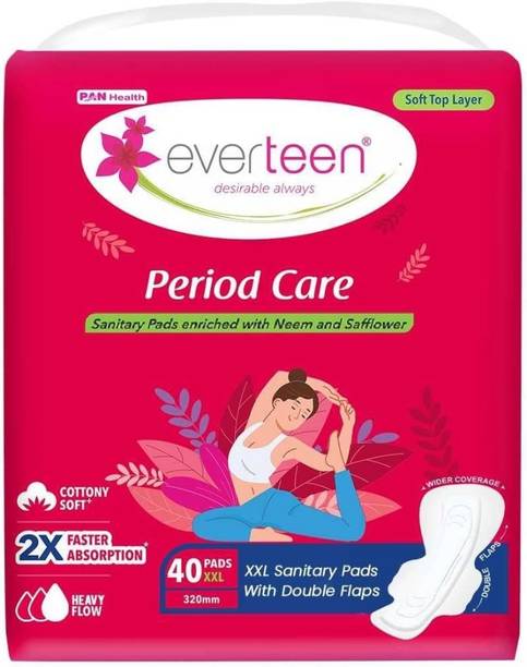 everteen Period Care XXL Soft With Neem-Safflower-(40 Pads Each) Sanitary Pads Sanitary Pad