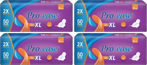 Pro-ease Go XL 50 mm Longer XL - 15+15+15+15 Pads Sanitary Pad