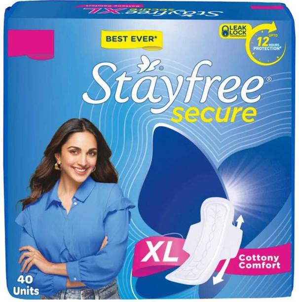 STAYFREE Secure XL Cottony Comfort Pack of 40 Sanitary Pad