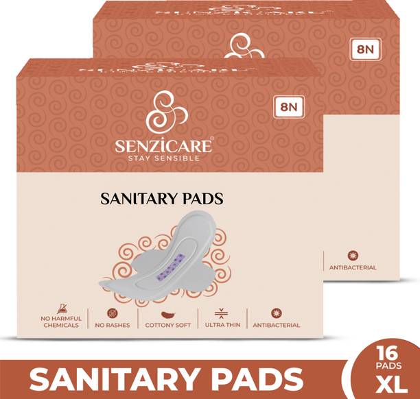 Senzicare Ultra Thin Breathable Sanitary Napkins XL( Pack Of 16 ) Sanitary Pad
