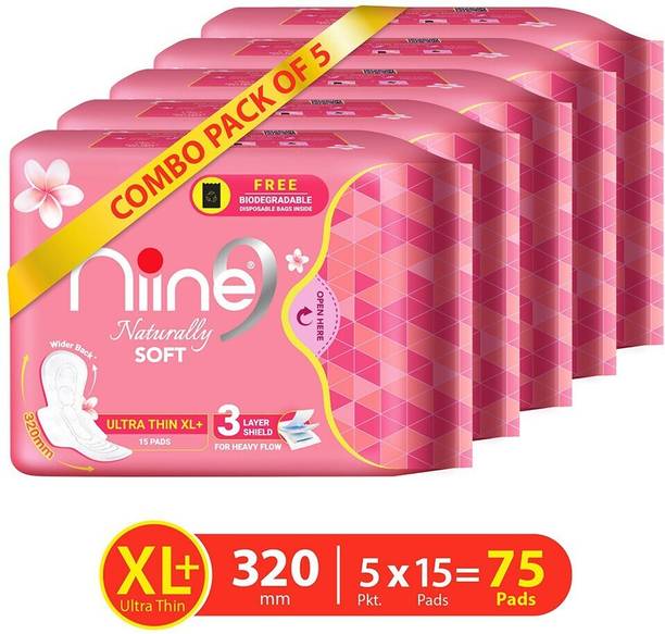 niine Naturally Soft Ultra Thin XL+ SUPER SAVER Sanitary Napkins Sanitary Pad