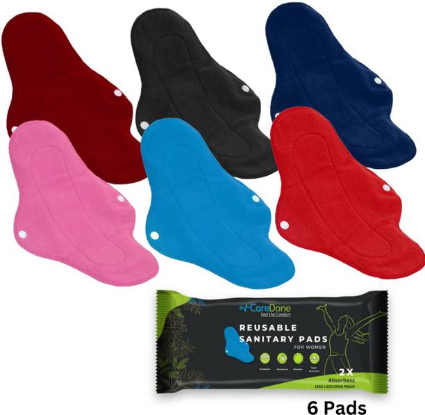CareDone Cloth Period Pads Washable Napkin for Heavy Flow with Wings Sanitary Pad
