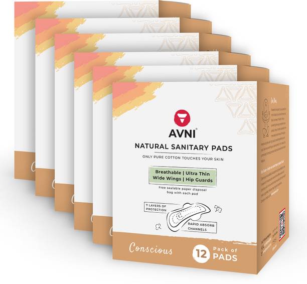 Avni Stock Up Bundle (12 count per pack) R- 240MM With Paper Disposal Bags 72 Sanitary Pad