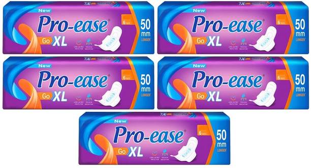 Pro-ease Go XL Extra Large - 6+6+6+6+6 Pieces Sanitary Pad