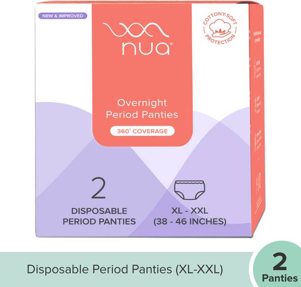 Nua Overnight Disposable Period Panty | XL- XXL | 360 Degree Coverage for Protection
