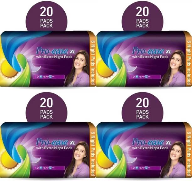 Pro-ease Day & Night Combo XL 20+20+20+20 pad (Pack of 80)) Sanitary Pad