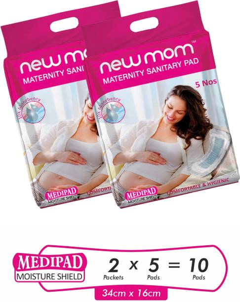 Newmom Disposable Maternity Pad Medi, Pack of 5*2 Sanitary Pad