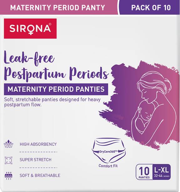 SIRONA Maternity Panties for Postpartum Bleeding & After Delivery for Women (L-XL) Sanitary Pad