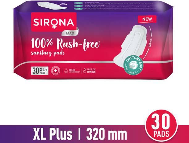SIRONA Cottony Ultra Soft Rash Free Sanitary Pads for Women (XL+ Size) Sanitary Pad