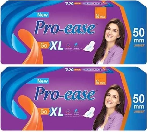 Pro-ease GO XL Sanitary Pad for women XL - 16+16 Pads Sanitary Pad