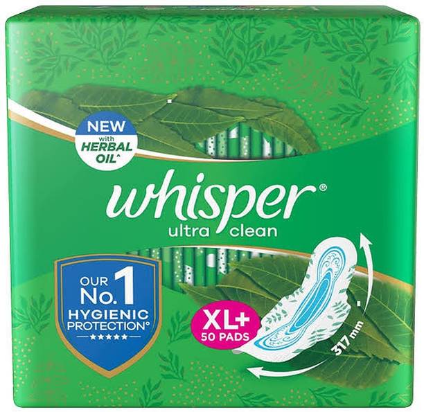 Whisper Sanitary Ultra clean XL+Sanitary Pads 50 Pads Sanitary Pad