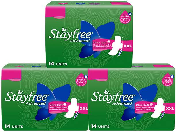STAYFREE Advanced Ultra-Comfort XL| Soft touch cover with wings Sanitary Pad