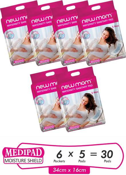 Newmom Disposable Maternity pads -Medi, Pack of 5*6 Sanitary Pad