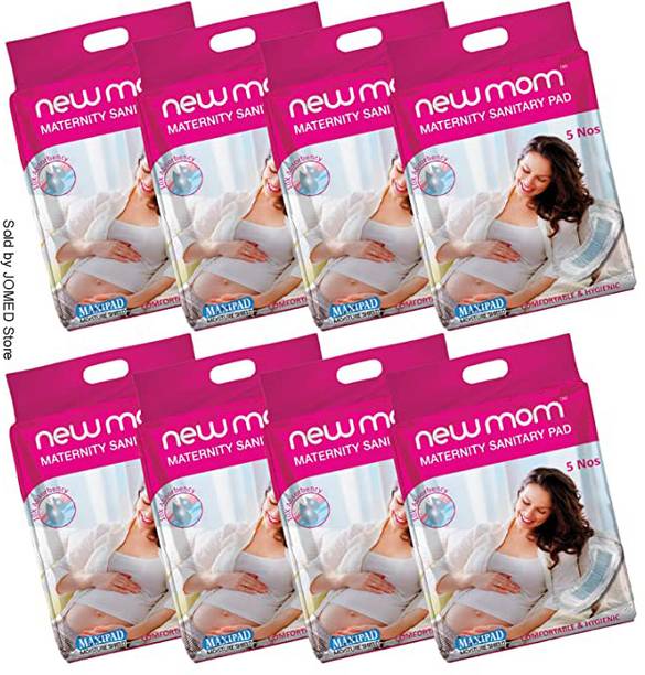 Newmom Maxi Maternity Disposable Pad-Value Pack-Pack of 5 X 8-40 Nos Sanitary Pad