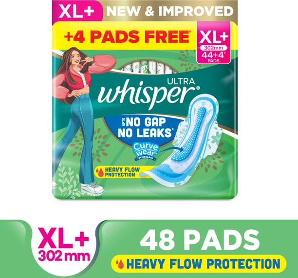 Whisper Ultra Hygiene+Comfort XL+ , For Heavy Flow Sanitary Pad